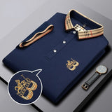 Men’s Designer Polo Shirt | Checked Trim, Short Sleeve