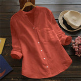 Women’s Summer Tunic Blouse | Long Sleeve, Button-Down