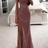 Women's Formal Evening Dress | Corset, High Slit