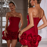 Women's Party Mini Dress | Corset, Ruffle Skirt