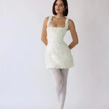 Women's Evening Mini Dress | Embellished, Square Neck