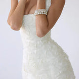 Women's Evening Mini Dress | Embellished, Square Neck