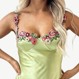 Women's Summer Slip Dress | Floral Embroidered, Maxi