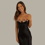 Women's Summer Slip Dress | Floral Embroidered, Maxi