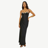 Women's Summer Slip Dress | Floral Embroidered, Maxi