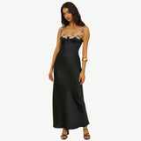 Women's Summer Slip Dress | Floral Embroidered, Maxi