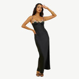 Women's Summer Slip Dress | Floral Embroidered, Maxi
