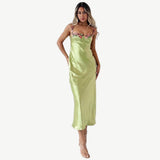 Women's Summer Slip Dress | Floral Embroidered, Maxi