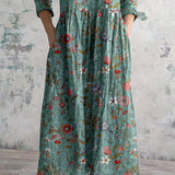 Women's Vintage Floral Dress | Midi, V-Neck