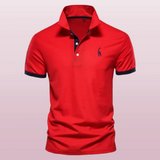 Men’s Sporty Polo Shirt | Contrast Trim, Short Sleeve