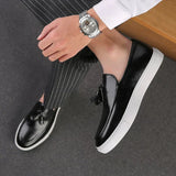 Men’s Slip On Casual Loafers Sneakers | Leather, Tassel Detail