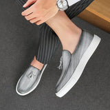 Men’s Slip On Casual Loafers Sneakers | Leather, Tassel Detail