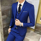 Men Formal Three Piece Suit | Royal Blue, Slim Fit
