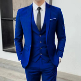 Men Formal Three Piece Suit | Royal Blue, Slim Fit