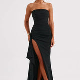 Women's Formal Evening Dress | Strapless, High Slit