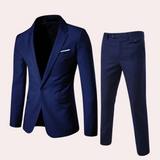 Men Formal Two Piece Suit | Slim Fit, Navy Blue