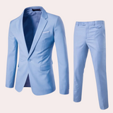 Men Formal Two Piece Suit | Slim Fit, Navy Blue