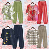 Women’s Floral Lounge Set | Printed Top, Tapered Trousers