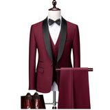 Men Formal Three Piece Suit | Tuxedo, Satin Lapel