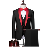 Men Formal Three Piece Suit | Tuxedo, Satin Lapel
