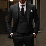 Men Formal Three Piece Suit | Tailored, Black Classic