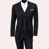 Men Formal Three Piece Suit | Slim, Black Classic