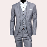 Men Formal Three Piece Suit | Slim, Black Classic