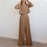 Women’s Co Ord Set | Cropped, Wide-Leg Trousers
