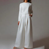 Women’s Co Ord Set | Cropped, Wide-Leg Trousers