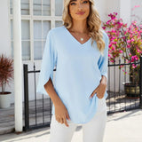Women's Summer Tunic Top | V-Neck, 3/4 Sleeve