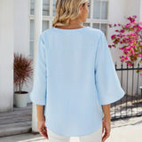 Women's Summer Tunic Top | V-Neck, 3/4 Sleeve