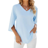 Women's Summer Tunic Top | V-Neck, 3/4 Sleeve