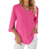 Women's Summer Tunic Top | V-Neck, 3/4 Sleeve