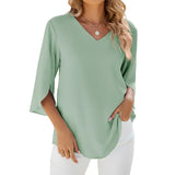Women's Summer Tunic Top | V-Neck, 3/4 Sleeve