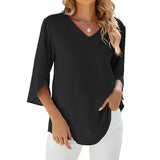 Women's Summer Tunic Top | V-Neck, 3/4 Sleeve