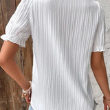 Women’s Vintage Summer Shirt | Short Sleeve, Lace