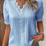 Women’s Vintage Summer Shirt | Short Sleeve, Lace