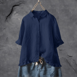 Women’s Vintage Summer Shirt | Long Sleeve, Ruffled