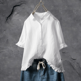 Women’s Vintage Summer Shirt | Long Sleeve, Ruffled