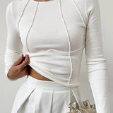 Women’s Designer Winter Top | Long Sleeve, Ribbed