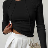 Women’s Designer Winter Top | Long Sleeve, Ribbed