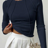 Women’s Designer Winter Top | Long Sleeve, Ribbed