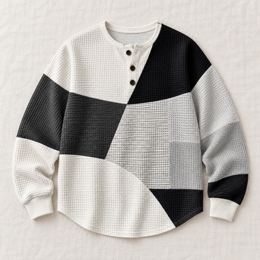 Ella black and white color block sweater