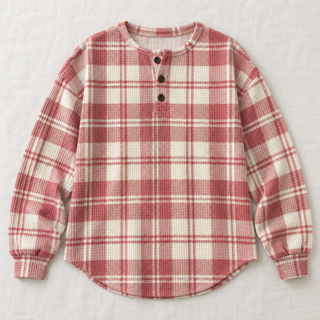 Emilie pink plaid sweater
