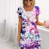 Women's Summer Floral Dress | Layered, Short Sleeve