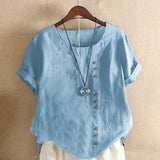 Women’s Casual Summer Shirt | Short Sleeve, Asymmetrical