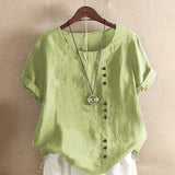 Women’s Casual Summer Shirt | Short Sleeve, Asymmetrical