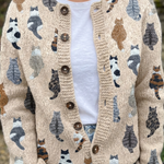 Charlotte — Cozy Cat Print Cardigan