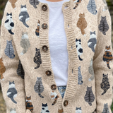 Charlotte — Cozy Cat Print Cardigan