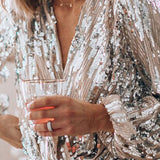 Women's Sparkly Party Top | Sequin, Long Sleeve